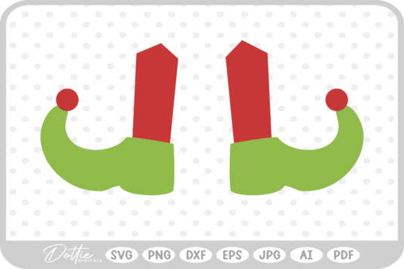 Christmas Elf Feet SVG PNG DXF: Festive Graphics for Local Brands