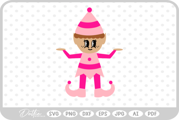 Christmas Girl Elf SVG PNG DXF: A Charming Addition to Your Graphics and Illustrations