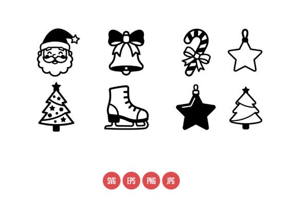 Christmas Icons Set Vector: Perfect Graphics for Handmade Creations