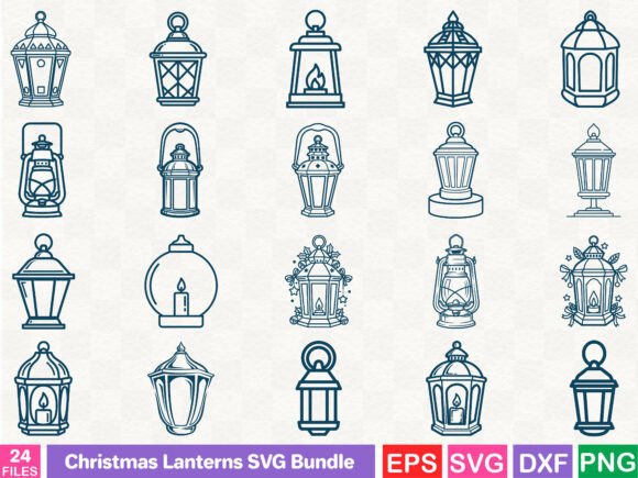 Christmas Lanterns SVG Bundle: A Versatile Graphics Set