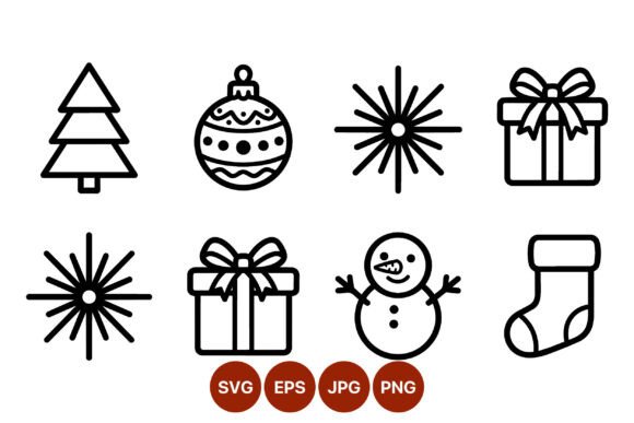 Christmas Line Art Icons: A Versatile Graphics Collection