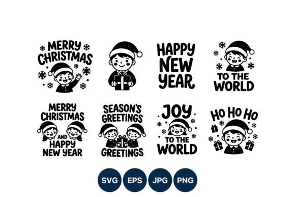 Christmas New Year Kids Greetings: A Vector Graphics Review