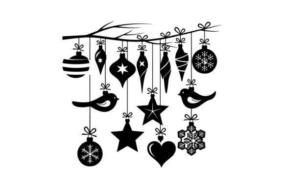 Christmas Ornaments Silhouette: Perfect for Graphics & Illustrations