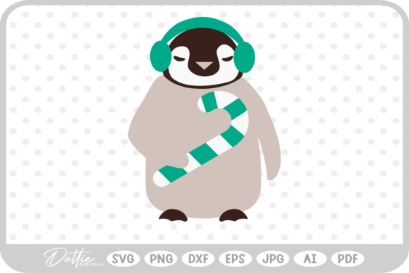 Christmas Penguin SVG PNG DXF: A Festive Graphic for Local Brands
