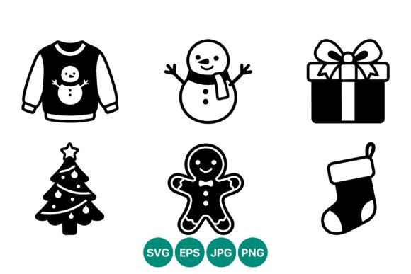 Christmas Sweater Snowman Icons: A Versatile Graphics Set