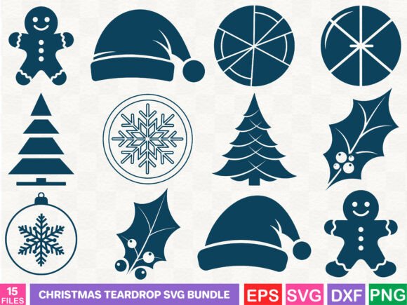 Christmas Teardrop SVG Bundle: Perfect for Holiday Graphics