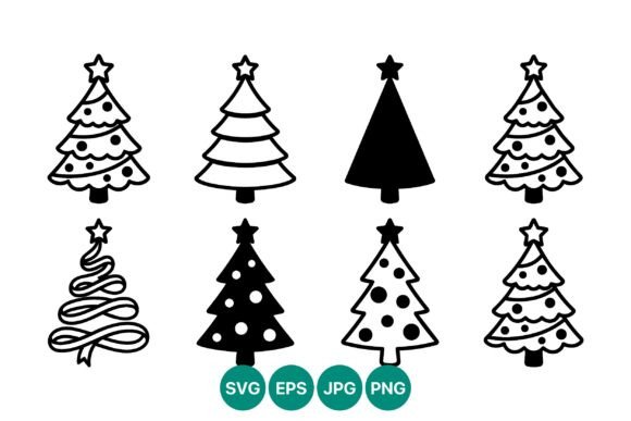 Christmas Tree Clipart Collection: Festive Graphics for Local Brands