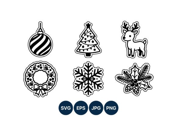 Christmas Tree Reindeer Wreath Holly: A Versatile Graphics Set