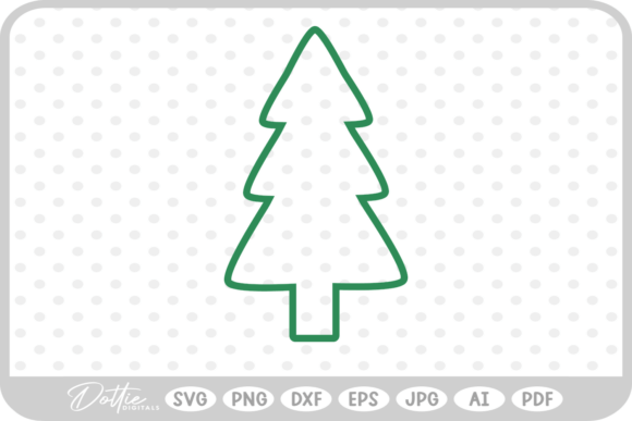 Christmas Tree SVG PNG DXF: Perfect for Festive Graphics & Illustrations