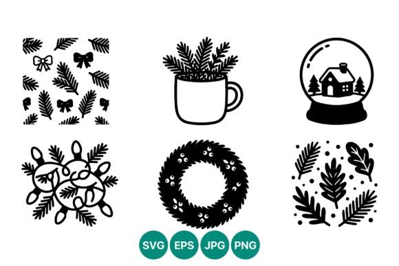 Christmas Wreath and Pine Branch Vector: A Versatile Graphics Collection