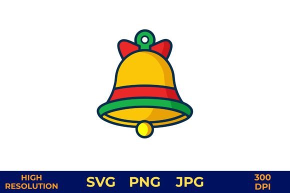 Festive Christmas Bell Vector Graphic for Graphics and Illustrations