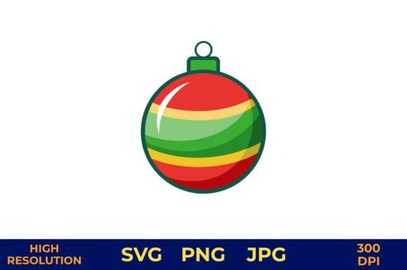 Festive Striped Christmas Ornament Ball: A Graphics and Illustrations Review