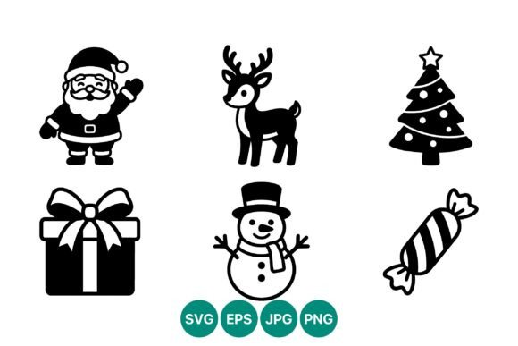 Line Art Christmas Icons: A Versatile Graphics Set
