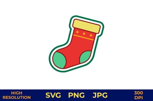 Red and Green Christmas Stocking Vector: A Festive Graphics Essential