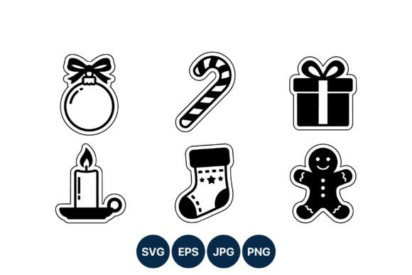 Review: Black and White Christmas Holiday Icons for Graphics