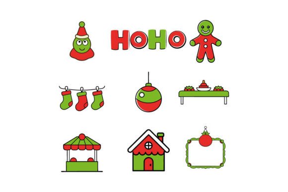 Review: Glowing Merry Christmas Flat Icon Set for Graphics & Illustrations