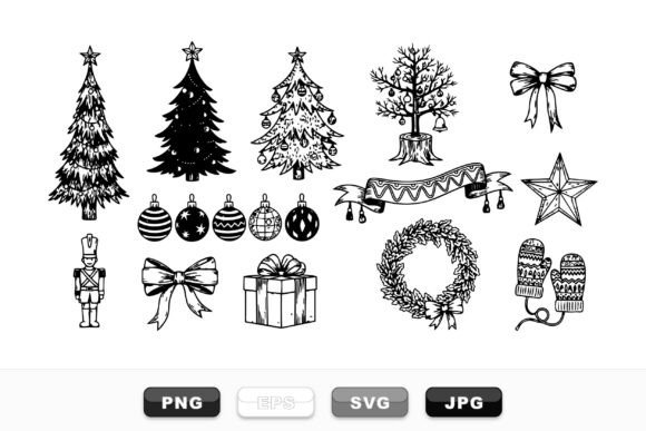 Review of Vintage Christmas Tree Clipart Set