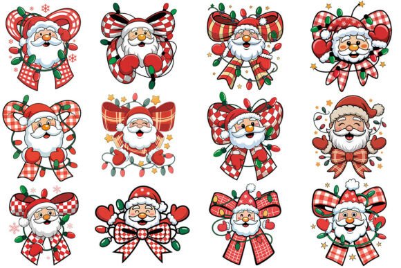 Santa Christmas PNG Bundle: Perfect for Festive Graphics and Illustrations