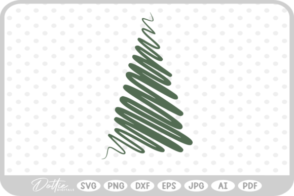Scribble Christmas Tree SVG PNG DXF: A Versatile Graphics Asset