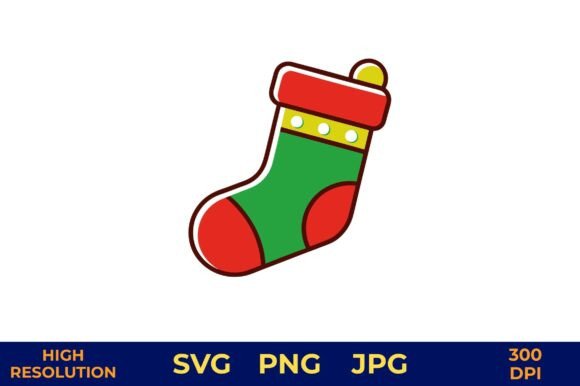 Vector Christmas Stocking: A Festive Graphics Asset