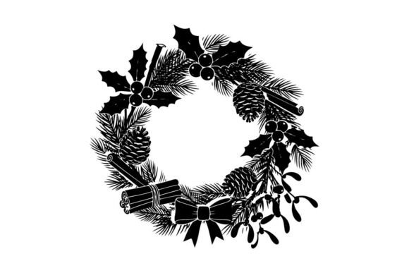 Vintage Christmas Wreath Silhouette Review